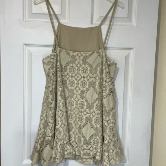 Boho Lace Cami Tank Top beige tan camisole women’s size small eyelet - Picture 5 of 9